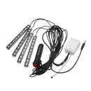 4-in-1 9 LED SMD Car Indoor Illumination Interior Lighting Strip 7 Color