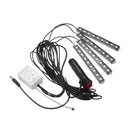 4-in-1 9 LED SMD Car Indoor Illumination Interior Lighting Strip 7 Color
