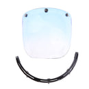Motorcycle 3-Snap Helmet Visor Shield Flip Up Down for Harley - Blue Lens