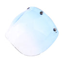 Motorcycle 3-Snap Helmet Visor Shield Flip Up Down for Harley - Blue Lens