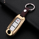 Aluminum Car Remote Key Fob Holder Case Cover with Key Chain for Nisan Venucia T90 Gold