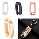 Aluminum Car Remote Key Fob Holder Case Cover with Key Chain for Nisan Venucia T90 Gold