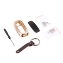 Aluminum Car Remote Key Fob Holder Case Cover with Key Chain for Nisan Venucia T90 Gold