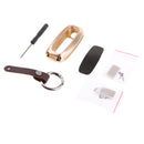Aluminum Car Remote Key Fob Holder Case Cover with Key Chain for Nisan Venucia T90 Gold