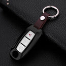Premium Aerospace Aluminum Car Key Cover With Key Chain for Nisan Venucia T90 Grey