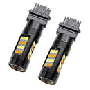 2 Pieces Auto Car 3157 2835 42-SMD LED Turn Signal Light Dual Color White+Amber