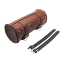 Brown PU Leather Front Fork Motorcycle 11 inch Tool Bag Organiser Pouch for Harley