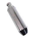 Replacement Universal Motorcycle Exhaust Muffler Pipe with Silencer Muffler Kits Silver 340mm