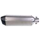 Replacement Universal Motorcycle Exhaust Muffler Pipe with Silencer Muffler Kits Silver 340mm