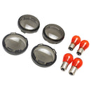 Smoked Turn Signal Lens and Bulb Kit for Harley Sportster Dyna FXR Softail