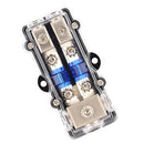 60Amp Fuse Holder 1-HOLE IN 0/4 AWG 2-HOLE OUT 4/8 AWG for Car Boat Audio
