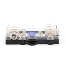 60Amp Fuse Holder 1-HOLE IN 0/4 AWG 2-HOLE OUT 4/8 AWG for Car Boat Audio