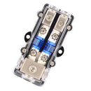 60Amp Fuse Holder 1-HOLE IN 0/4 AWG 2-HOLE OUT 4/8 AWG for Car Boat Audio