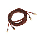 5m Car Audio Stereo Amplifier Speaker RCA Interconnect Cable Wire Coffee