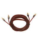 5m Car Audio Stereo Amplifier Speaker RCA Interconnect Cable Wire Coffee