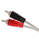 11'' RCA Audio Cable ''Y'' Adapter Splitter 1 Female Jack to 2 Male Plugs Clear
