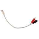 11'' RCA Audio Cable ''Y'' Adapter Splitter 1 Female Jack to 2 Male Plugs Clear