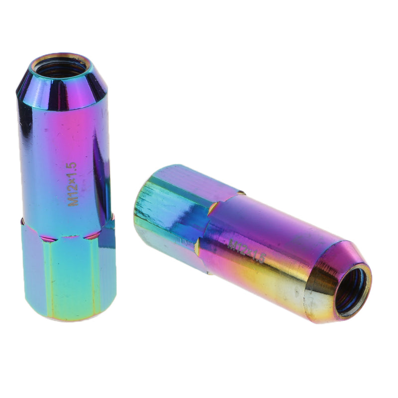 1 Set of 20 Pieces M12x1.5MM Extended Wheel Rim 60mm Aluminum Lug Nuts Color