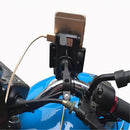 Motorcycle Bike Cell Phone GPS Handlebar Lever Mount Holder Grip USB Charger