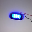 3X1.25" Blue LED Oblong Courtesy Light Stainless Steel Trim Marine Boat 12V