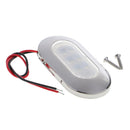 3X1.25" Blue LED Oblong Courtesy Light Stainless Steel Trim Marine Boat 12V