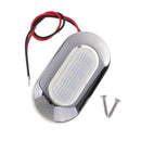 3X1.25" Blue LED Oblong Courtesy Light Stainless Steel Trim Marine Boat 12V