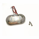 3X1.25" Blue LED Oblong Courtesy Light Stainless Steel Trim Marine Boat 12V