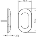 3X1.25" Blue LED Oblong Courtesy Light Stainless Steel Trim Marine Boat 12V