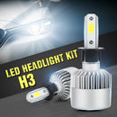 2 Piece Vehicle LED Headlight Bulbs 6000K Conversion Kit H3 72W 7200LM