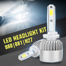 Car 880/881/H27 LED Headlight Conversion Lamp 6000K Cool White 72W 7200LM