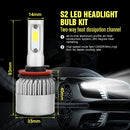 2 Piece LED Headlight Bulbs 6000K Conversion Kit H11/H9/H8 72W 7200LM
