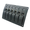 Waterproof IP68 Car Auto Boat Truck 6-Gang Red LED Light Rocker Switch Panel