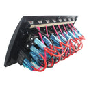8 Gang Red LED Rocker Switch Panel 3 PIN Overload Protection Fits RV Car Boat