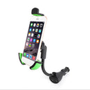 360 Degree Car Vehicle Phone Mount Stand Holder Twin USB 2.1A Quick Charger Current Protection