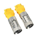 2x LED Bulbs 3056 3156 3057 3157 Car Turn Signal Tail Lamps - Yellow/Amber