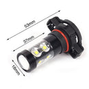 2 Piece H16 5202 PS24W Car Fog Light Auto LED Driving Daytime Running Light DRL Bulbs 30w Projection 6000k Super Bright White