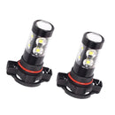2 Piece H16 5202 PS24W Car Fog Light Auto LED Driving Daytime Running Light DRL Bulbs 30w Projection 6000k Super Bright White