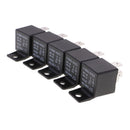 5 Pairs Automotive 12V 80Amp 5-Pin Relay & Sockets Harness Connector