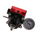Automotive Fuel Pressure Regulator 160psi Gauge AN6 Fittings Red