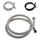 AN 6 High Temperature Stainless Steel Braided Racing Car Hose Fuel Oil Line 3.28 Feet Silver