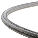 AN 6 High Temperature Stainless Steel Braided Racing Car Hose Fuel Oil Line 3.28 Feet Silver