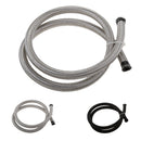 AN 6 High Temperature Stainless Steel Braided Racing Car Hose Fuel Oil Line 3.28 Feet Silver