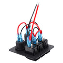 DC12V-24V 3 Gang Marine Blue LED Switch Panel+ Dual USB + Color Voltmeter