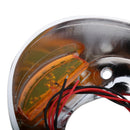 Amber Light Fairing Mount Mirror LED Lamp Cover Cap For Harley Street Glide 1996-2013