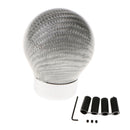 Universal Carbon Fiber Car Gear Shift Shifter Knob with 4 Adapters Silver
