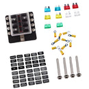 Car 8-Way Blade Fuse Holder With Fuse Ring Terminals LED Indicator