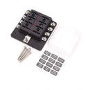 Car 8-Way Blade Fuse Holder With Fuse Ring Terminals LED Indicator