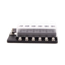 Car 12-Way Blade Fuse Holder With Fuse Ring Terminals LED Indicator