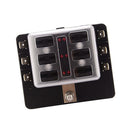 Automotive 6-Way Blade Fuse Holder With Fuse Spade Terminals LED Indicator