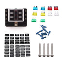 Automotive 6-Way Blade Fuse Holder With Fuse Spade Terminals LED Indicator